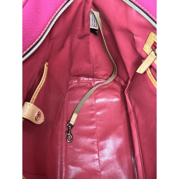 Dooney & Bourke Helena Shopper Shoulder Tote Bag Pink Pebbled Coated Leather - Picture 9 of 16